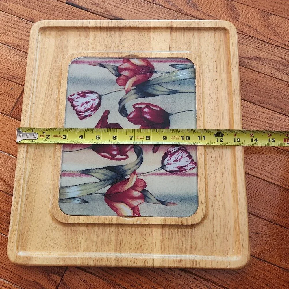 Wood Charcuterie Board with Glass Cutting Board